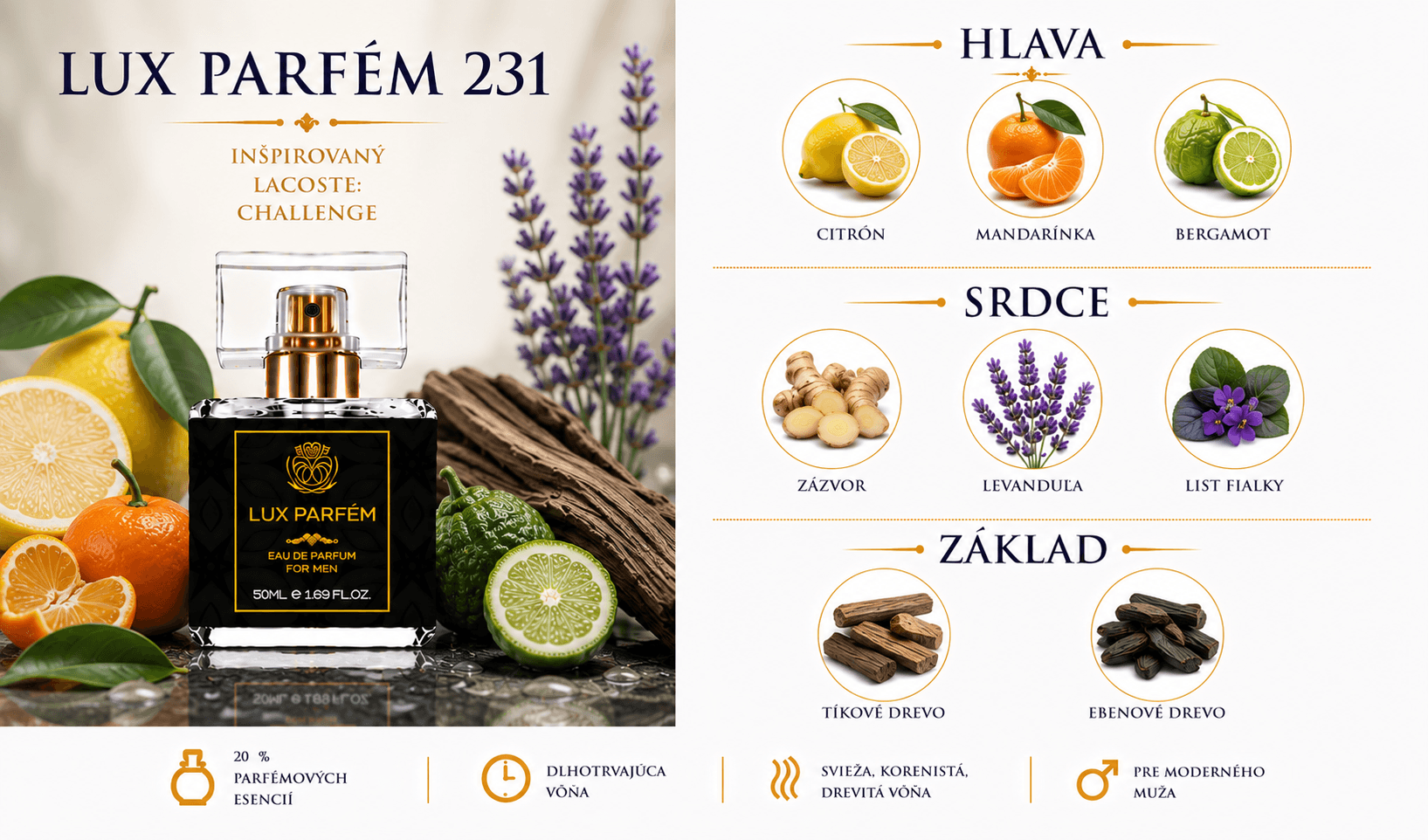 Lux Parfém 231 – Inšpirovaný Lacoste: Challenge